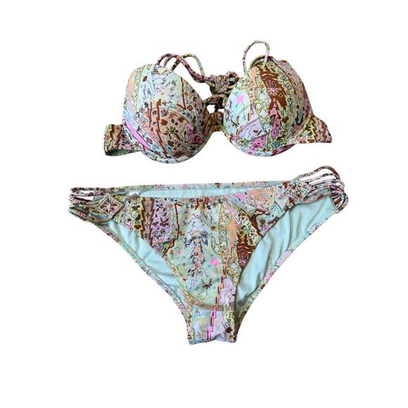 Victoria's Secret Other - Victoria's Secret Bikini size Medium, floral, multicolor 2 piece, Boho design
